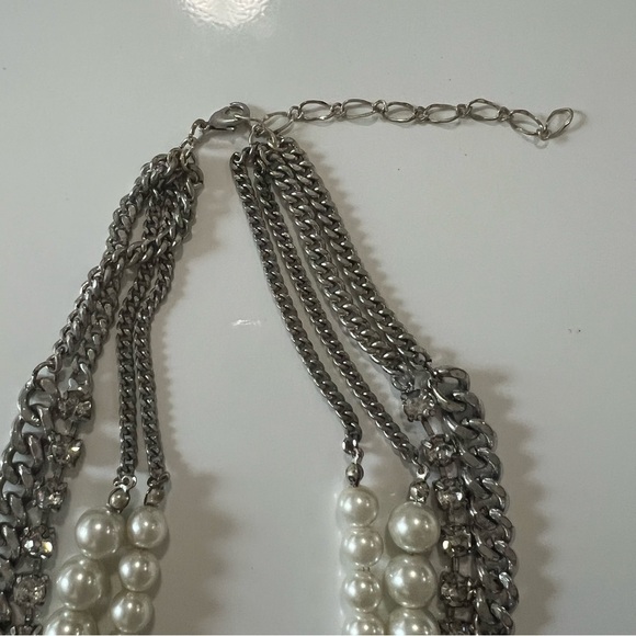 Belle Badgley Mischka Rhinestone and Faux Pearl Statement Necklace - Picture 8 of 11